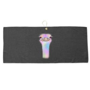 Cute Colorful Pastel Ostrich Large Microfiber Waffle Golf Towel