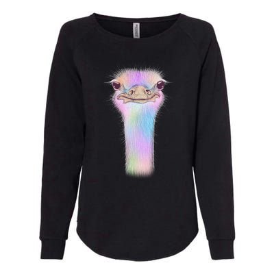 Cute Colorful Pastel Ostrich Womens California Wash Sweatshirt