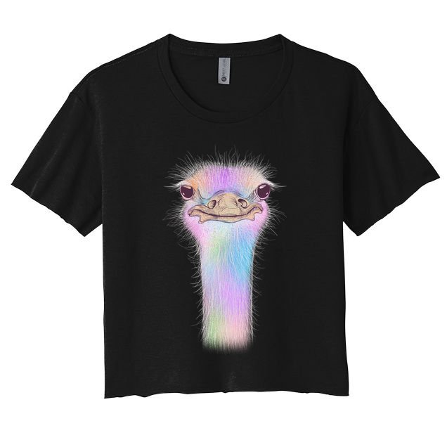 Cute Colorful Pastel Ostrich Crop Top