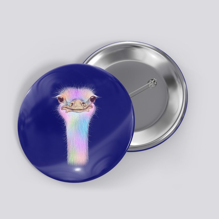 Cute Colorful Pastel Ostrich Button