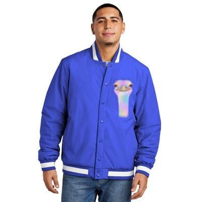 Cute Colorful Pastel Ostrich Insulated Varsity Jacket