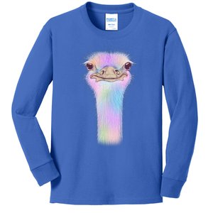 Cute Colorful Pastel Ostrich Kids Long Sleeve Shirt