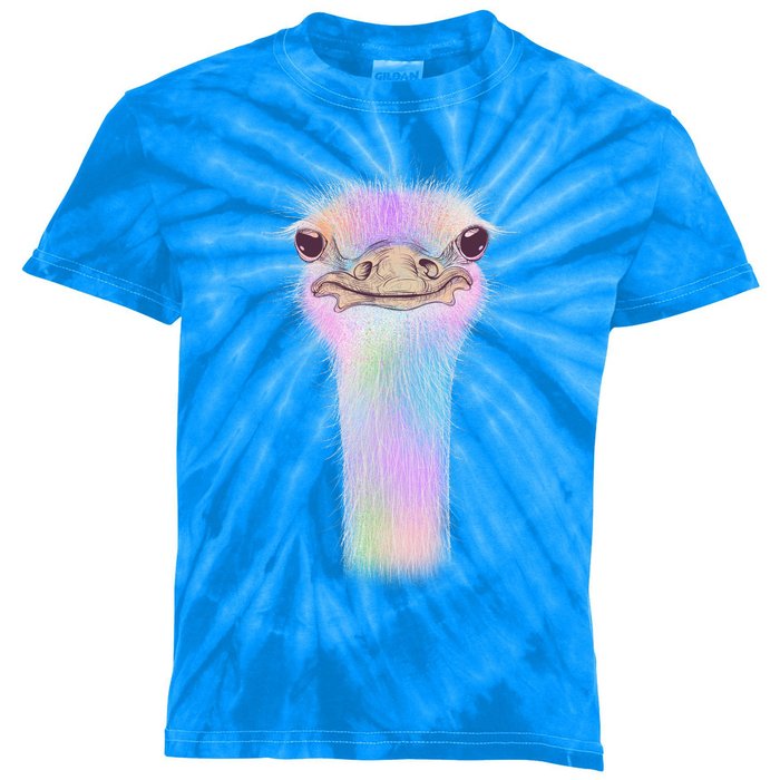 Cute Colorful Pastel Ostrich Kids Tie-Dye T-Shirt