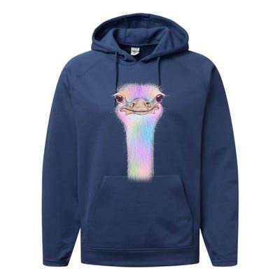 Cute Colorful Pastel Ostrich Performance Fleece Hoodie