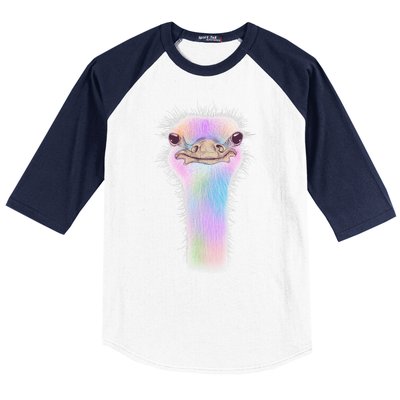 Cute Colorful Pastel Ostrich Baseball Sleeve Shirt