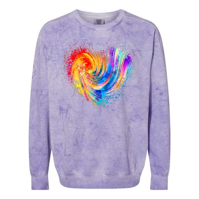 Cool Colorful Paint Swirl Splatter Heart Colorblast Crewneck Sweatshirt