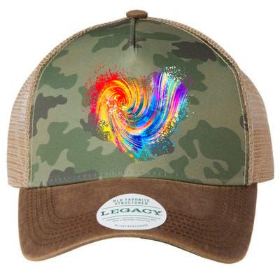 Cool Colorful Paint Swirl Splatter Heart Legacy Tie Dye Trucker Hat