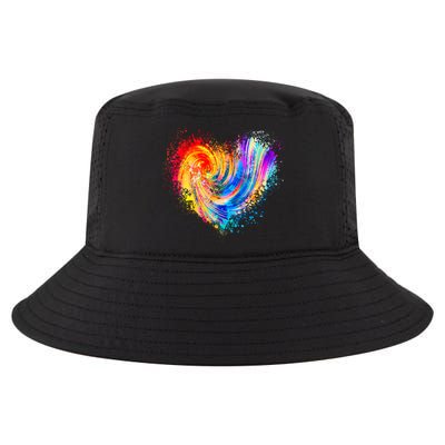 Cool Colorful Paint Swirl Splatter Heart Cool Comfort Performance Bucket Hat