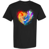 Cool Colorful Paint Swirl Splatter Heart Garment-Dyed Heavyweight T-Shirt