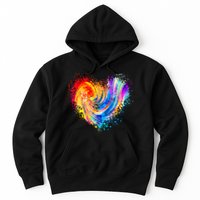 Cool Colorful Paint Swirl Splatter Heart Hoodie