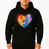 Cool Colorful Paint Swirl Splatter Heart Hoodie