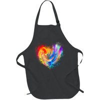 Cool Colorful Paint Swirl Splatter Heart Apron