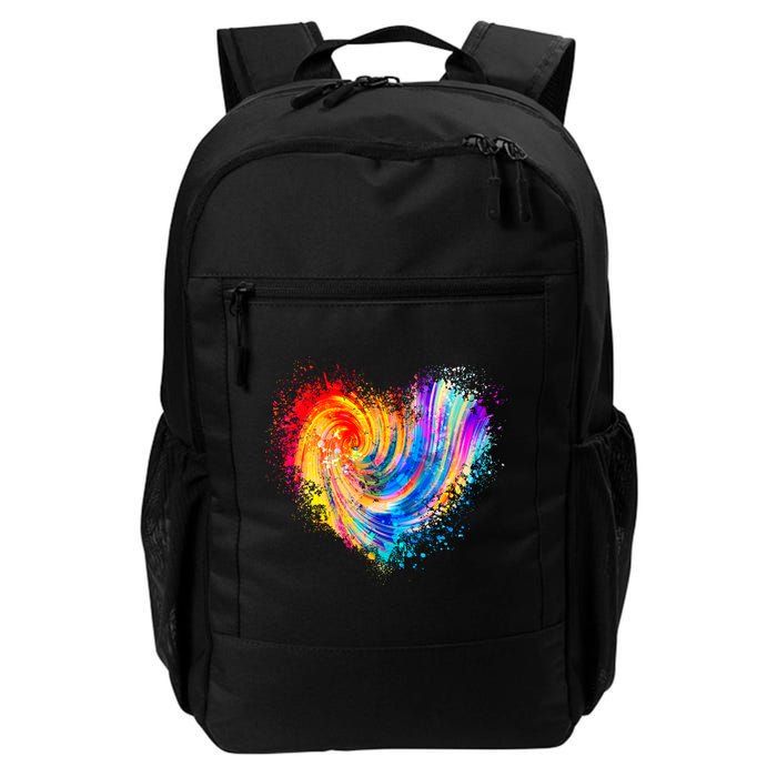 Cool Colorful Paint Swirl Splatter Heart Backpack