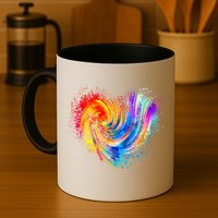 Cool Colorful Paint Swirl Splatter Heart Mug