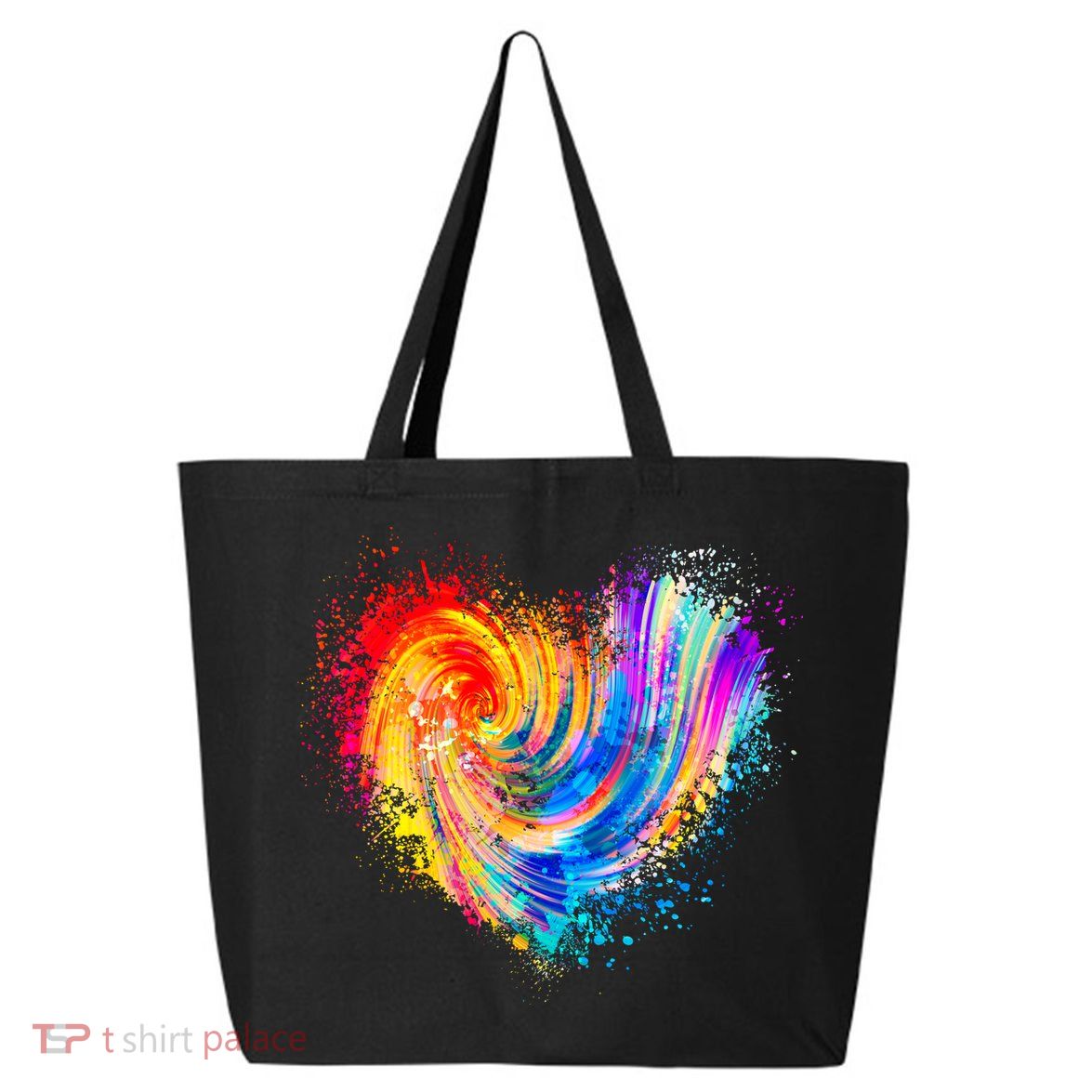 Cool Colorful Paint Swirl Splatter Heart 25L Jumbo Tote