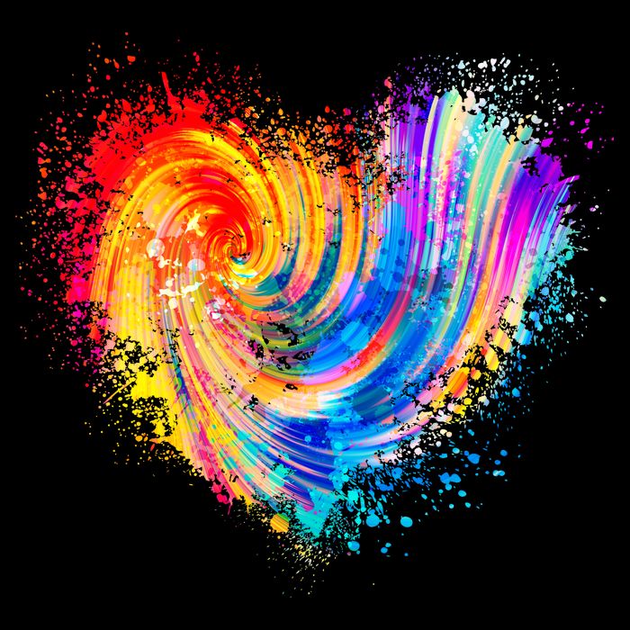 Cool Colorful Paint Swirl Splatter Heart Baby Bodysuit