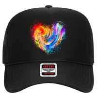 Cool Colorful Paint Swirl Splatter Heart Hat