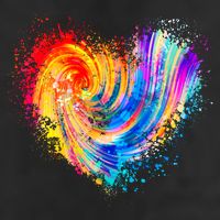 Cool Colorful Paint Swirl Splatter Heart Hat
