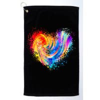 Cool Colorful Paint Swirl Splatter Heart Golf Towel