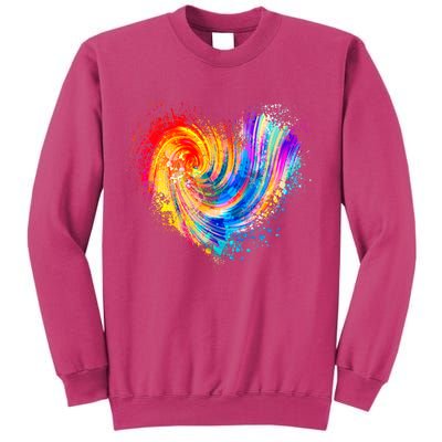 Cool Colorful Paint Swirl Splatter Heart Sweatshirt