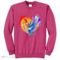 Cool Colorful Paint Swirl Splatter Heart Sweatshirt