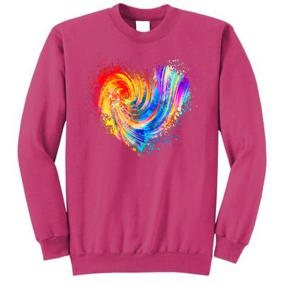 Cool Colorful Paint Swirl Splatter Heart Sweatshirt