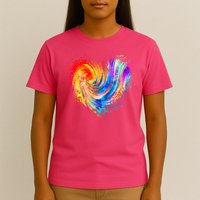 Cool Colorful Paint Swirl Splatter Heart T-Shirt