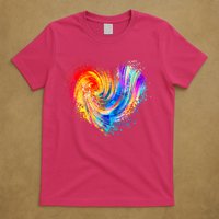Cool Colorful Paint Swirl Splatter Heart T-Shirt
