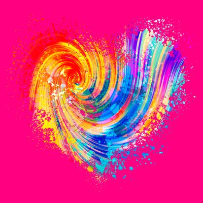 Cool Colorful Paint Swirl Splatter Heart T-Shirt