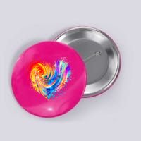 Cool Colorful Paint Swirl Splatter Heart Button