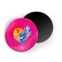 Cool Colorful Paint Swirl Splatter Heart Magnet