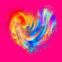 Cool Colorful Paint Swirl Splatter Heart Magnet