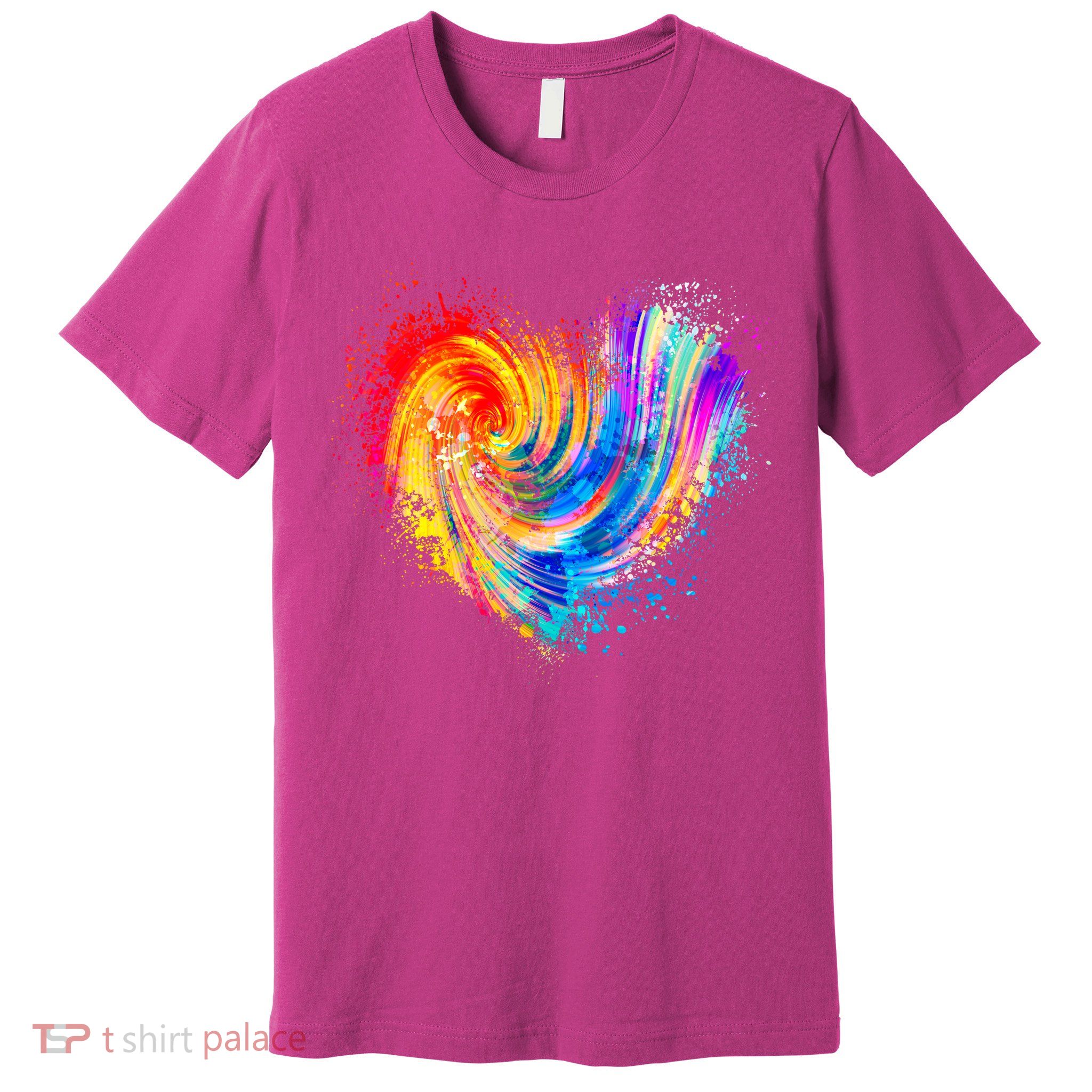 Cool Colorful Paint Swirl Splatter Heart Premium T-Shirt