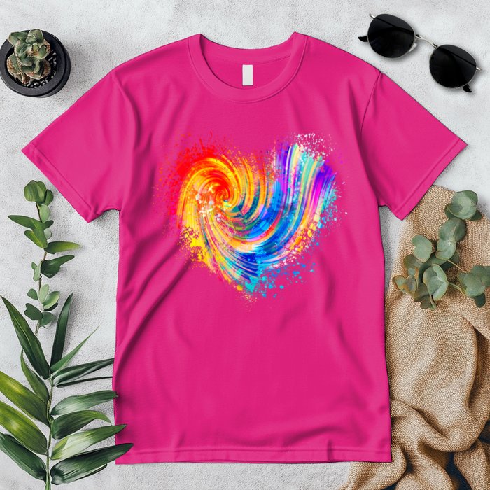 Cool Colorful Paint Swirl Splatter Heart Premium T-Shirt