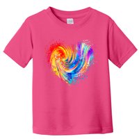 Cool Colorful Paint Swirl Splatter Heart Toddler T-Shirt