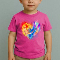 Cool Colorful Paint Swirl Splatter Heart Toddler T-Shirt