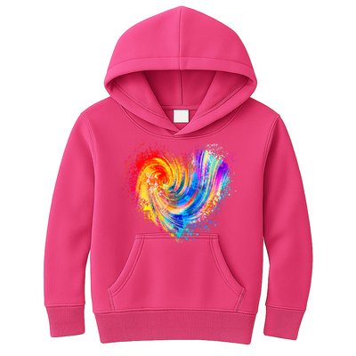 Cool Colorful Paint Swirl Splatter Heart Kids Hoodie