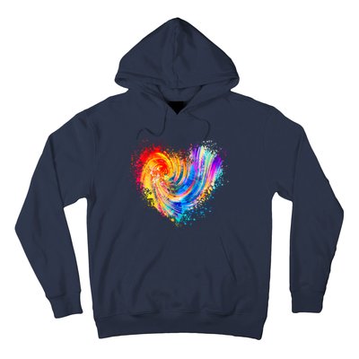 Cool Colorful Paint Swirl Splatter Heart Hoodie