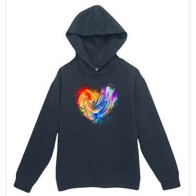 Cool Colorful Paint Swirl Splatter Heart Urban Pullover Hoodie