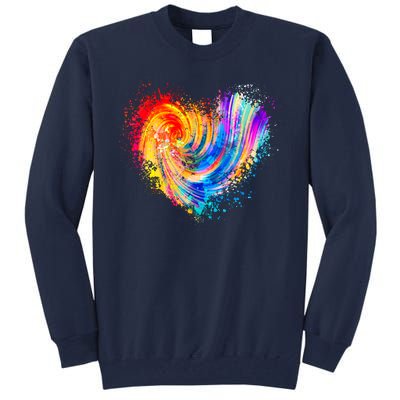 Cool Colorful Paint Swirl Splatter Heart Tall Sweatshirt