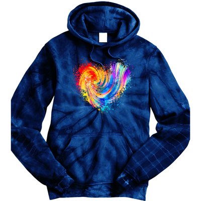 Cool Colorful Paint Swirl Splatter Heart Tie Dye Hoodie