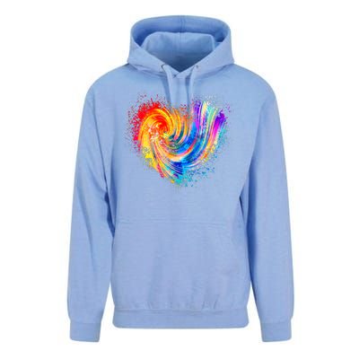 Cool Colorful Paint Swirl Splatter Heart Unisex Surf Hoodie