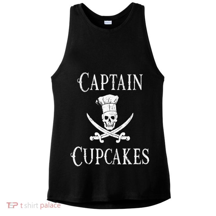 Captain Cupcakes Pirate Culinary Cupcake Lover Gift Ladies PosiCharge Tri-Blend Wicking Tank