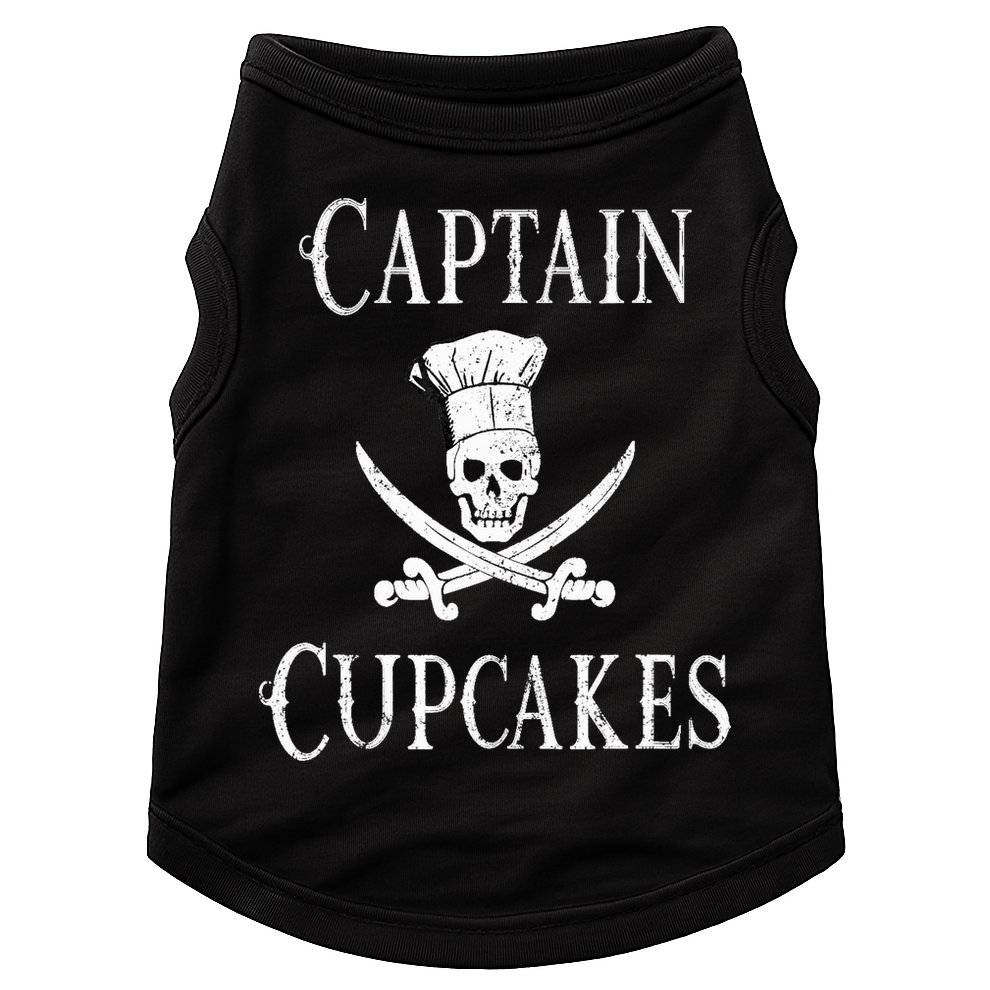 Captain Cupcakes Pirate Culinary Cupcake Lover Gift Doggie Tank