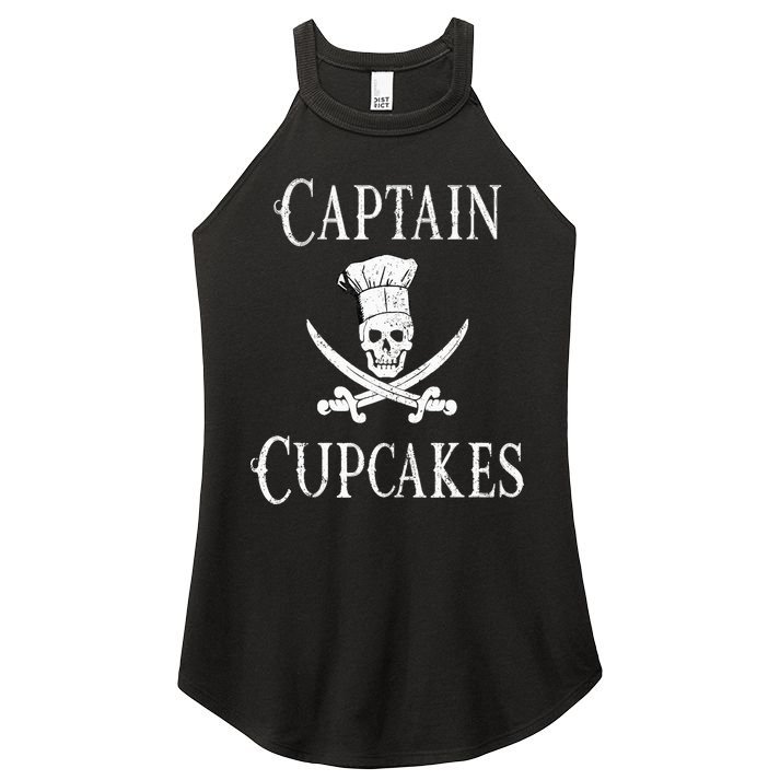 Captain Cupcakes Pirate Culinary Cupcake Lover Gift Women's Perfect Tri Rocker Tank