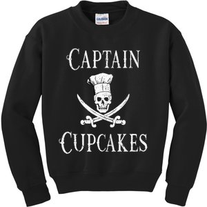 Captain Cupcakes Pirate Culinary Cupcake Lover Gift Kids Sweatshirt