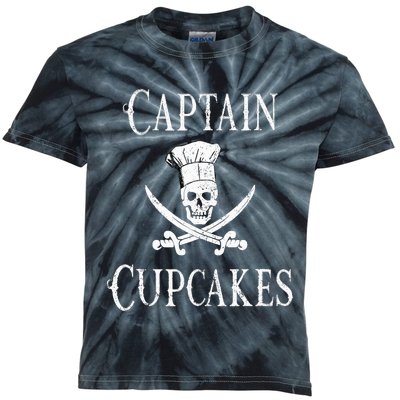 Captain Cupcakes Pirate Culinary Cupcake Lover Gift Kids Tie-Dye T-Shirt