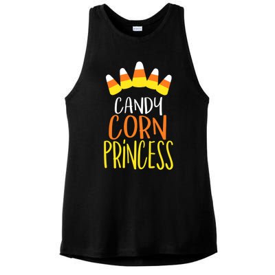 CANDY CORN PRINCESS Halloween Fun Ladies PosiCharge Tri-Blend Wicking Tank