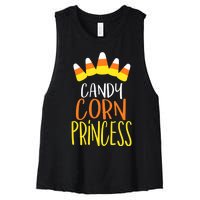 CANDY CORN PRINCESS Halloween Fun Women's Racerback Cropped Tank