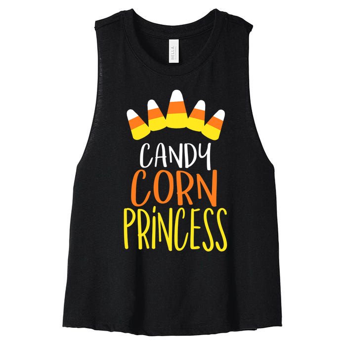 CANDY CORN PRINCESS Halloween Fun Women's Racerback Cropped Tank